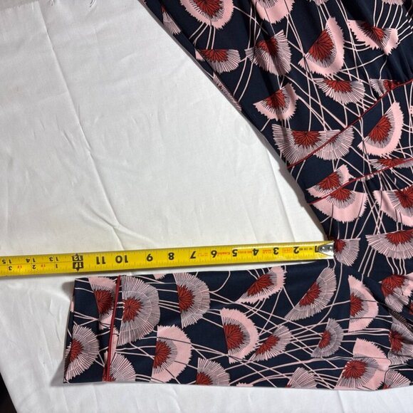 BCBGMaxAzria Boho Floral Navy Fall Holiday Work Midi Dress Size Medium - Picture 11 of 12